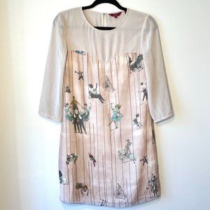 Ted Baker Beige Circus Print Dress Size 2